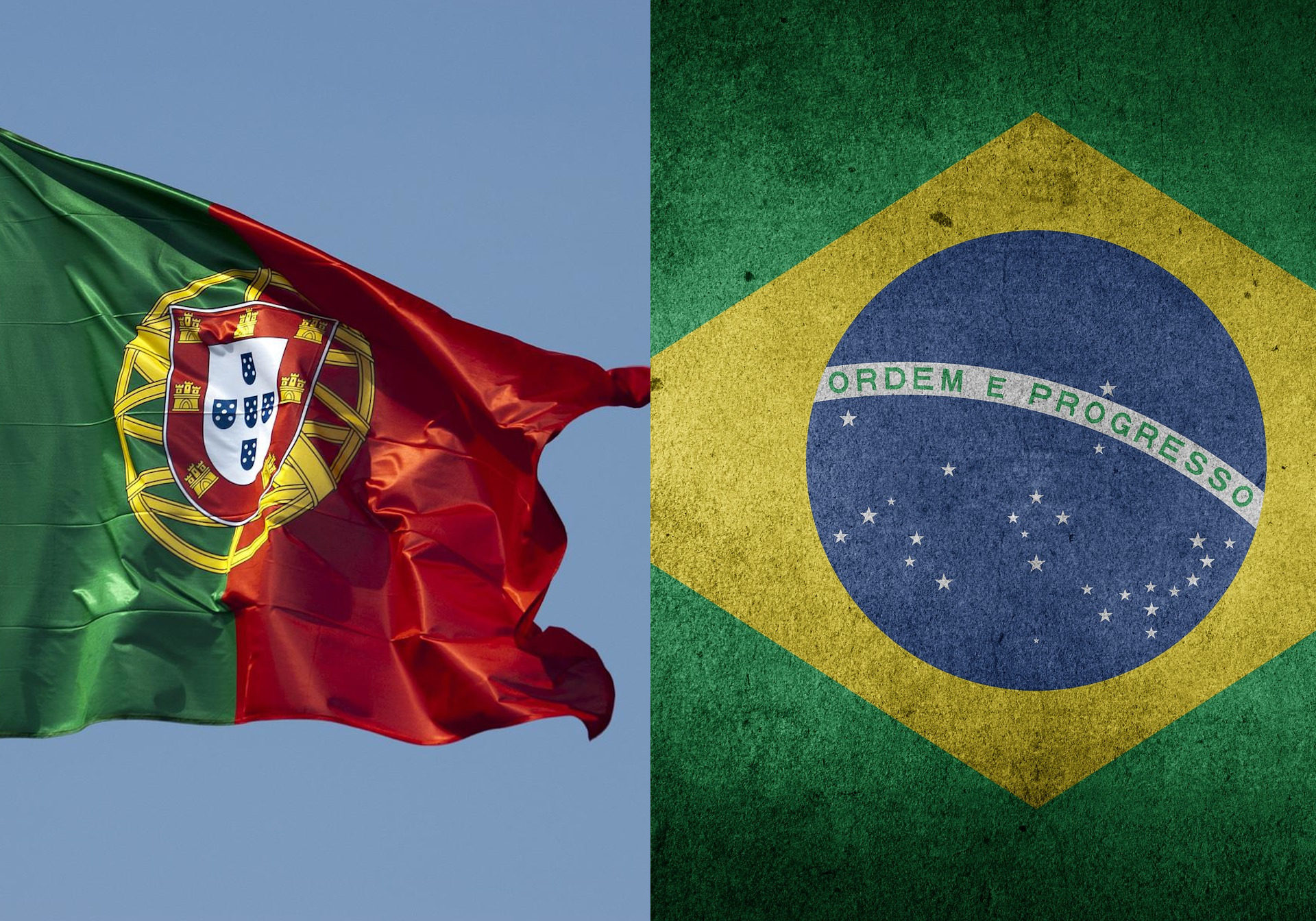 Portugiesische und Brasilianische Flagge